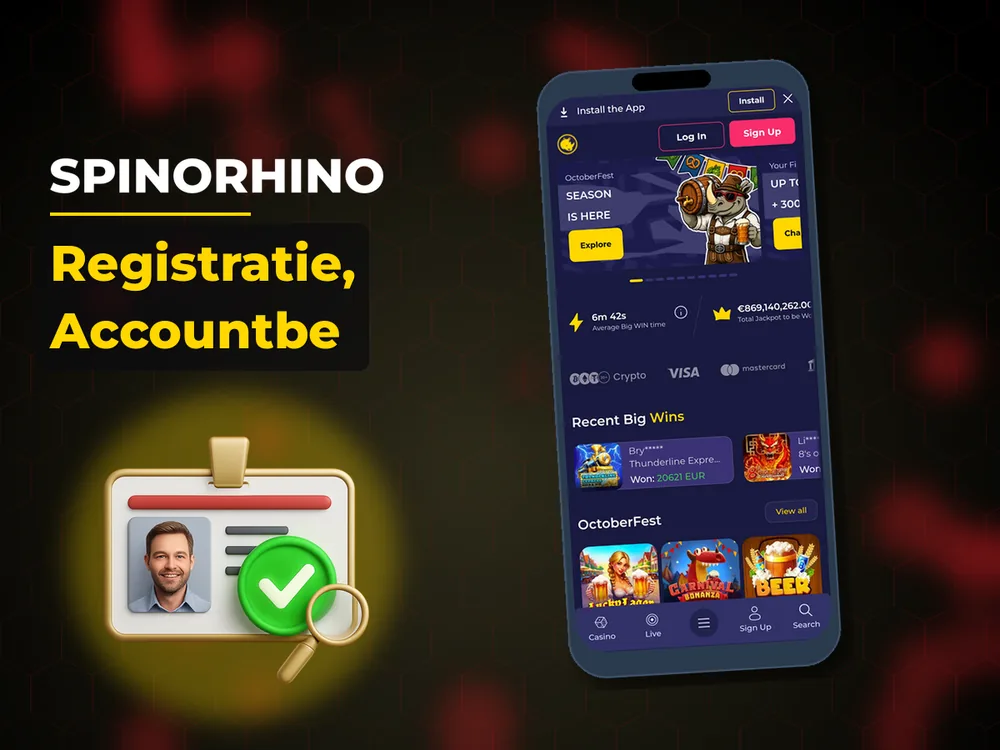 Spinorhino - Registratie, Accountbe
